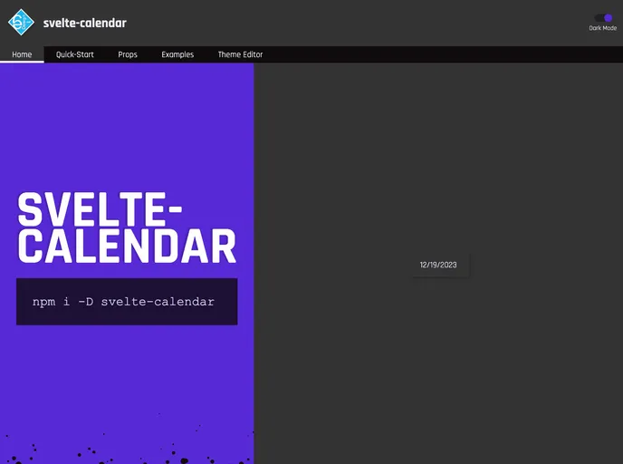 Svelte Calendar Svelte Themes