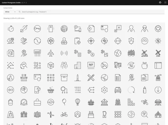 Carbon Pictograms Svelte screenshot