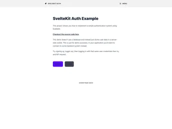 Sveltekit Auth Example screenshot