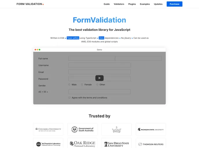 Form Validation screenshot