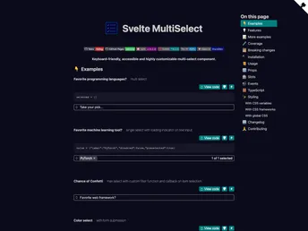 Svelte Multiselect screenshot