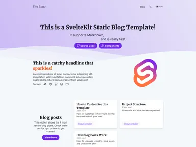 Sveltekit Static Blog Template screenshot