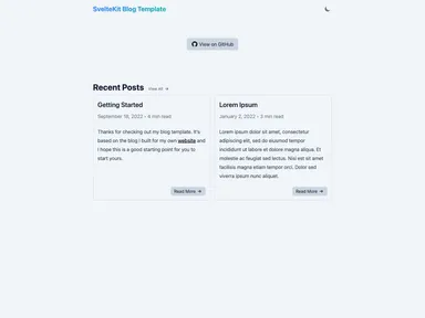 Sveltekit Blog Template screenshot