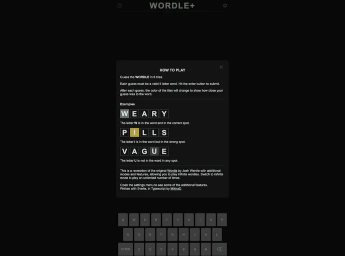 Wordle screenshot