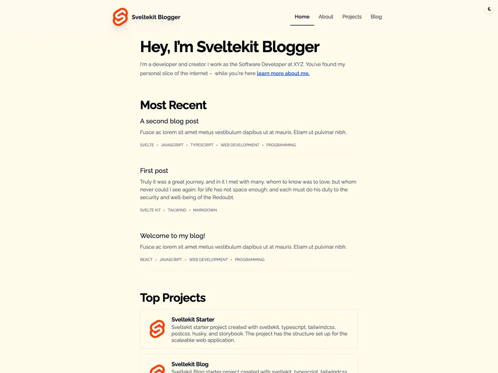 Sveltekit Blog screenshot