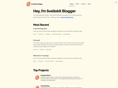 Sveltekit Blog screenshot