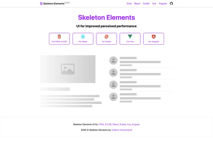 Skeleton Elements screenshot