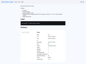 Date Picker Svelte screenshot