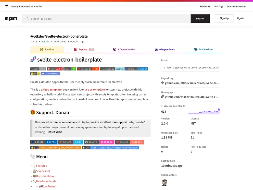 Svelte Electron Boilerplate screenshot