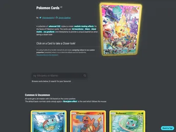 Pokemon Cards Css screenshot