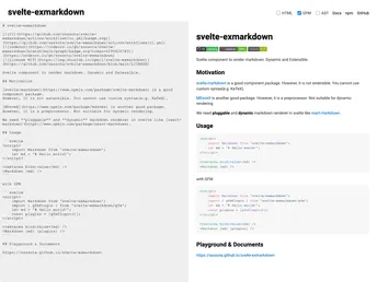 Svelte Exmarkdown screenshot