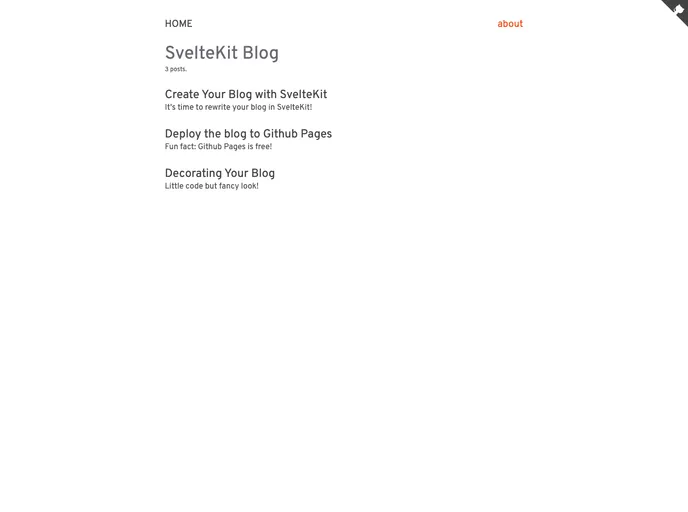 Svelte Kit Blog Demo screenshot