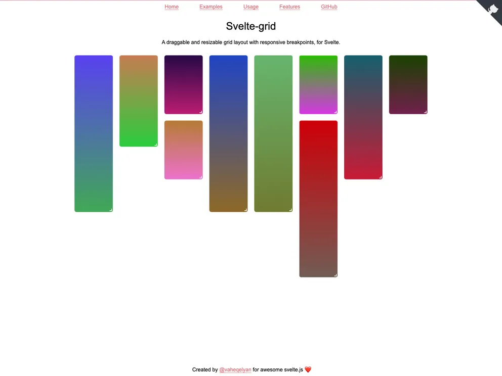 Svelte Grid screenshot