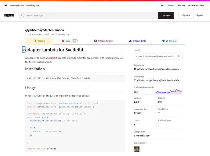 Sveltekit Adapter Lambda screenshot